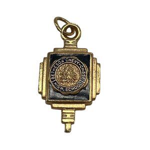 Bethesda Chevy Chase High School 1966 Prom Charm Pendant Gold Toned